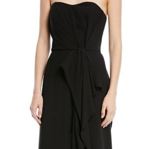 Halston Heritage Strapless Ruffle Front Gown